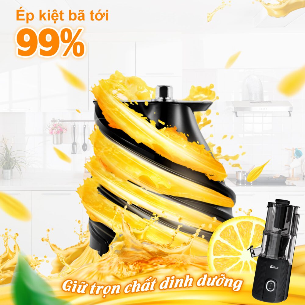 Máy ép chậm đa năng Gilux - Ép nguyên quả kiệt bã, Dễ dàng tháo lắp vệ sinh - Ảnh 5