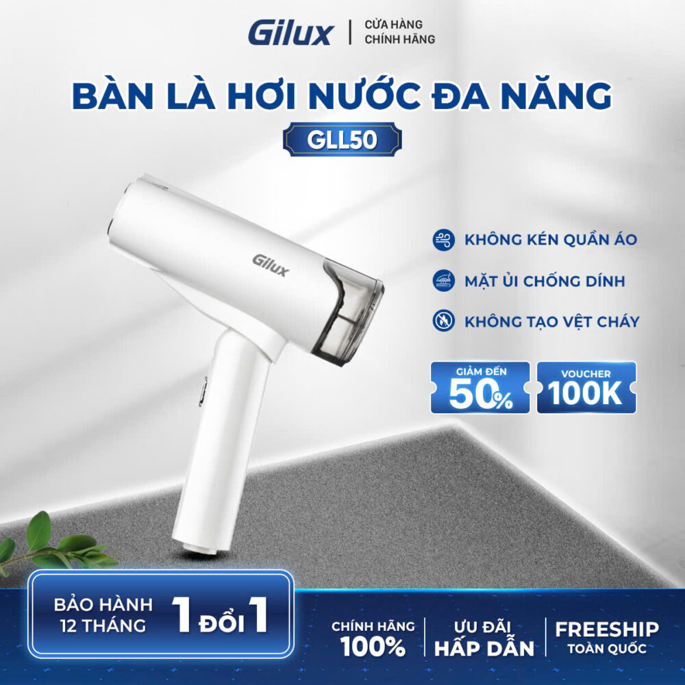 Bàn Là Hơi Nước Cầm Tay Gilux GLL50 – Giải Pháp Ủi Phẳng Tiện Lợi, Gọn Nhẹ Cho Mọi Chuyến Đi