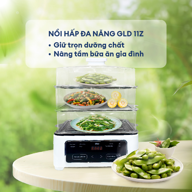 Nồi hấp đa năng Gilux GLD 11Z giữ trọn dưỡng chất, nâng tầm bữa ăn gia đình