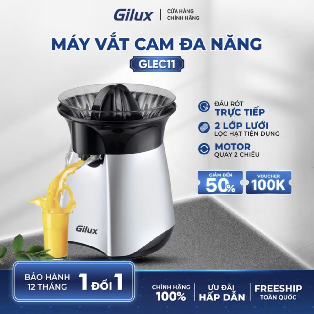 Máy vắt cam tự động Gilux Glec 11 – Vắt kiệt, êm ái, tiện lợi