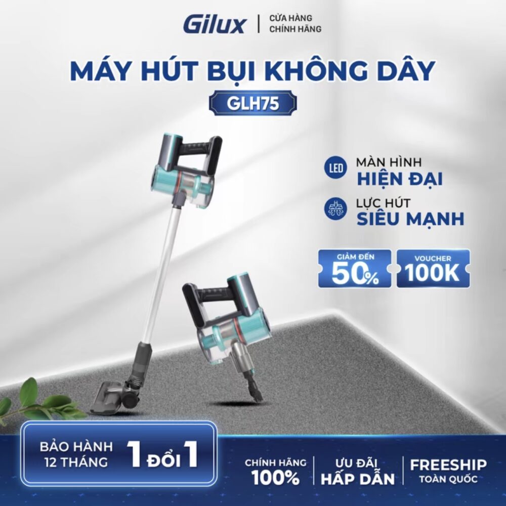 Máy hút bụi đa năng không dây Gilux GLH 75 - Gọn nhẹ, mạnh mẽ, sạch tinh tươm