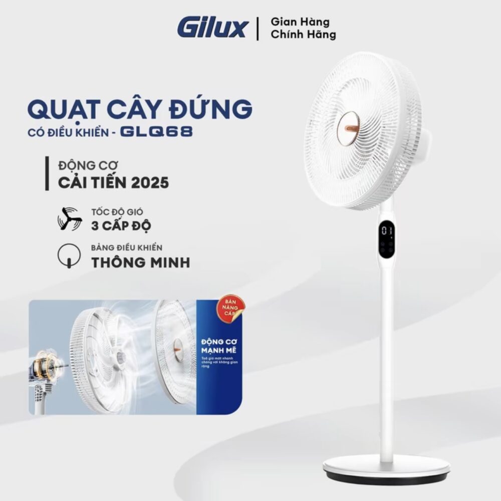 Quạt cây Gilux GLQ 68 – Gió êm dịu, mát lành cả mùa hè