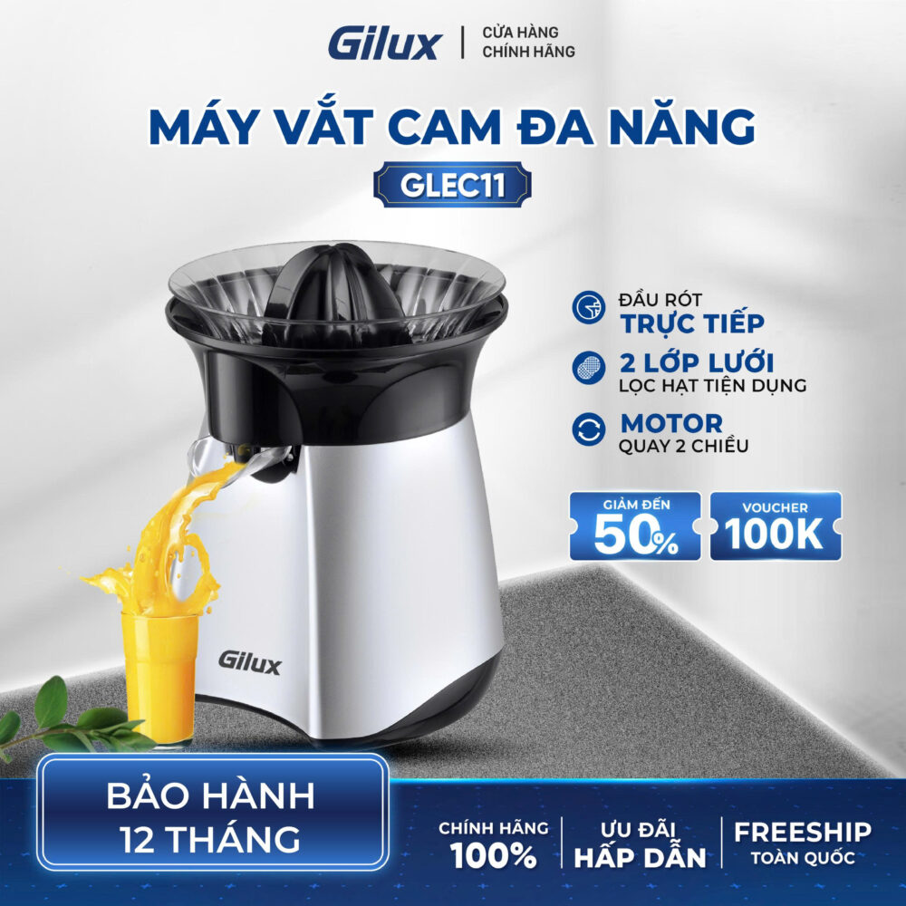 Máy vắt cam tự động Gilux Glec 11 – Vắt kiệt, êm ái, tiện lợi