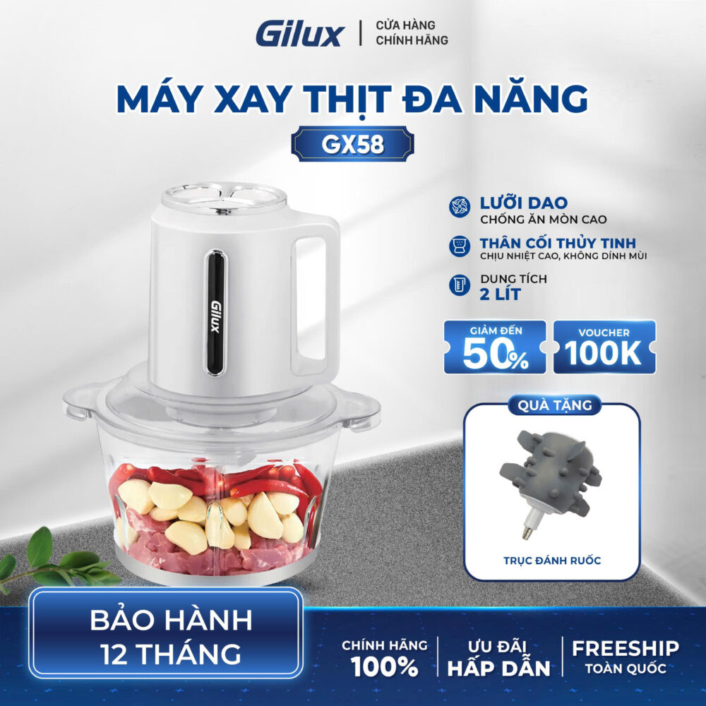 Máy Xay Thịt Đa Năng Gilux GX58 – Công Suất Mạnh Mẽ, Tiện Lợi Cho Mọi Gia Đình
