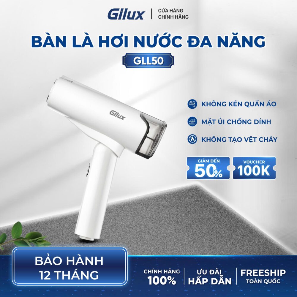 Bàn Là Hơi Nước Cầm Tay Gilux GLL50 – Giải Pháp Ủi Phẳng Tiện Lợi, Gọn Nhẹ Cho Mọi Chuyến Đi
