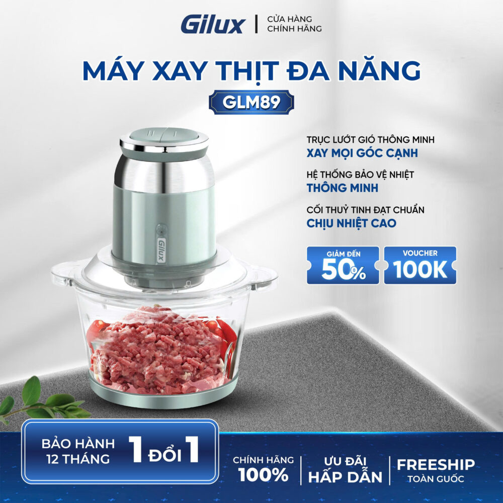 Máy xay thực phẩm Gilux GLM 89 – Máy xay đa năng thịt, ruốc, hành tỏi
