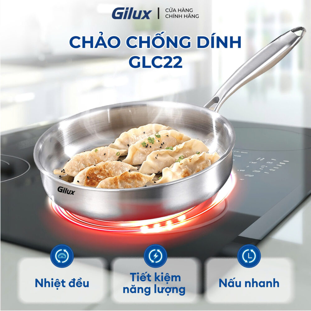 Chảo Inox Chống Dính Gilux GLC 22 – Nấu Ngon Mỗi Bữa, Nhẹ Nhàng Mỗi Ngày - Ảnh 4