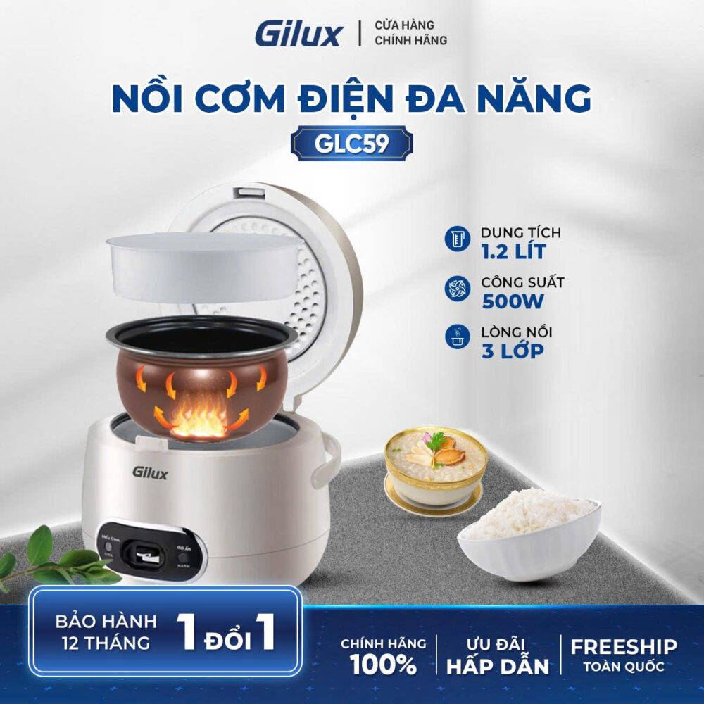 Nồi cơm điện GLC 59 - Thiết kế nhỏ gọn, tiện lợi cho cuộc sống hiện đại